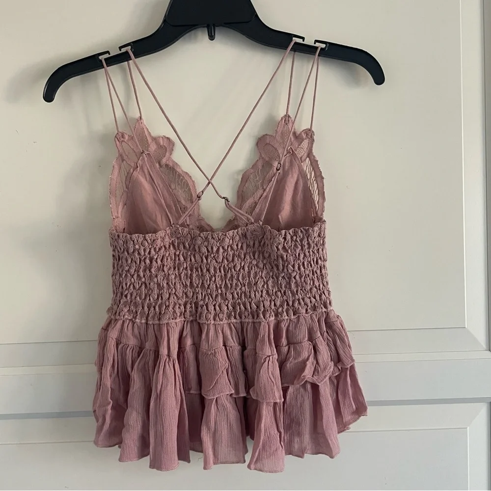New! Free People Adella Cami top in Dusty Mauve 30438